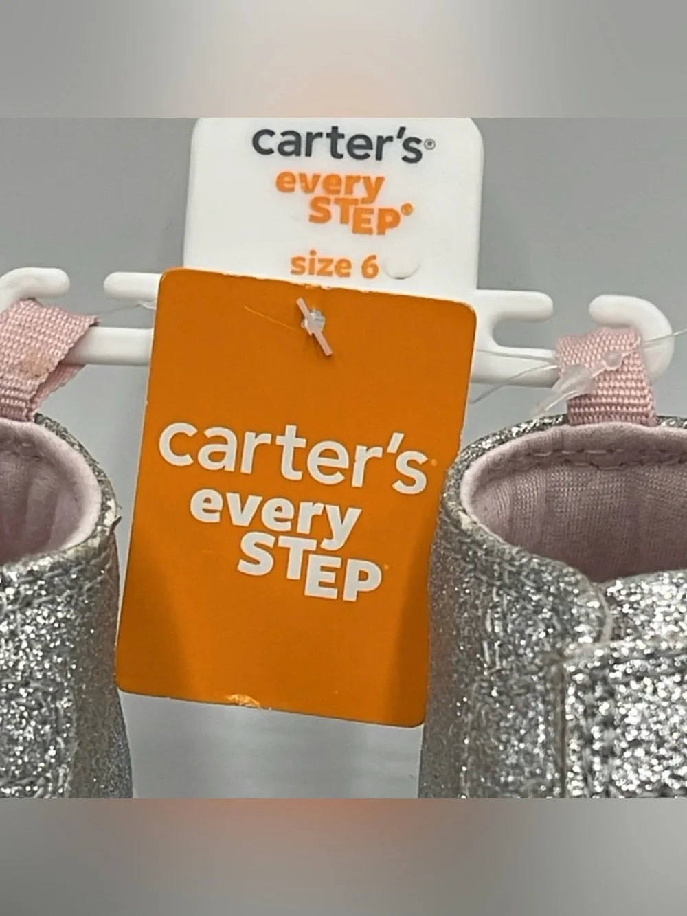 NWT Carter's Every Step Silver Glitter Shoes Size 6m